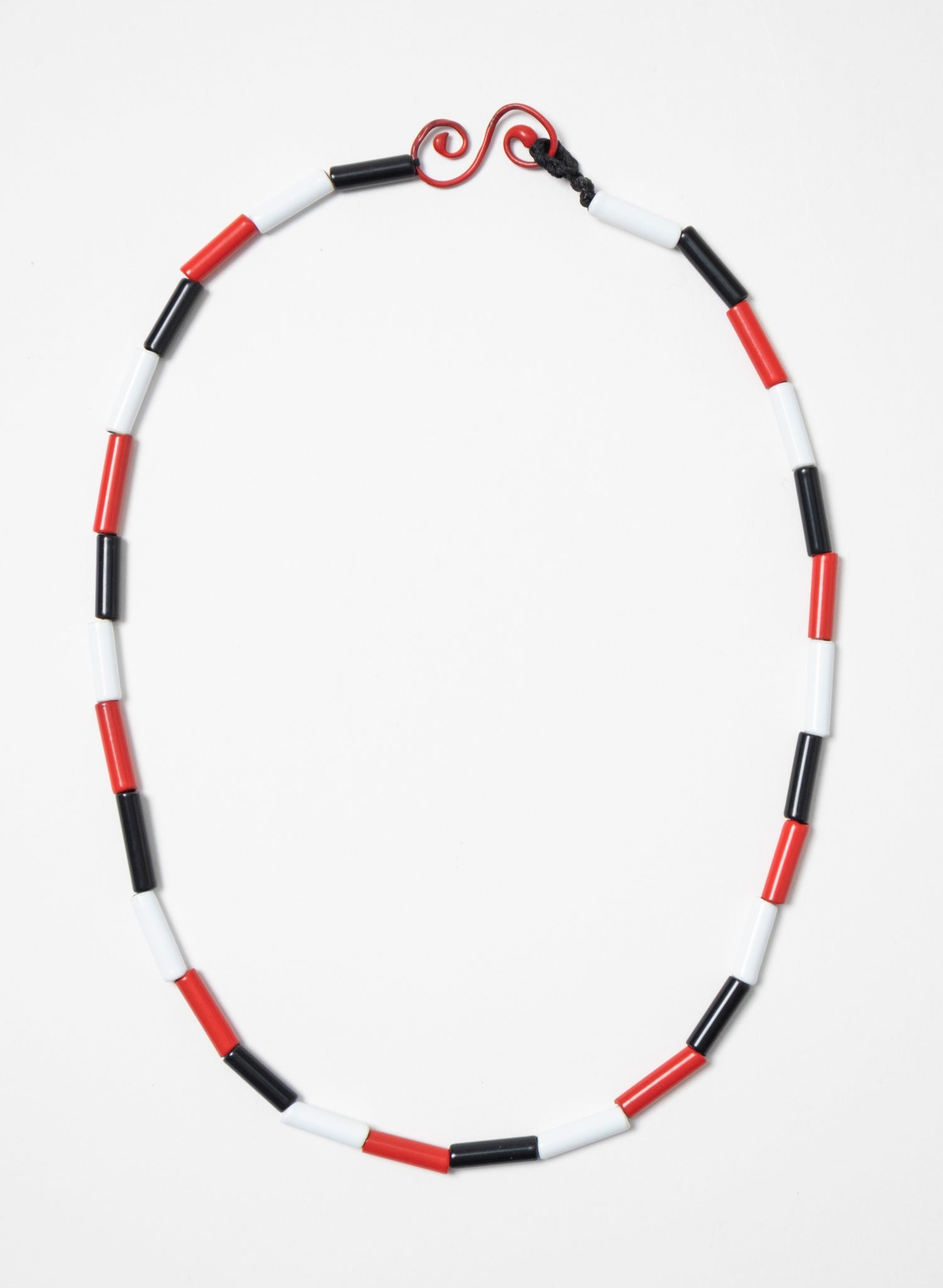 Short Red, White &amp; Black Necklace