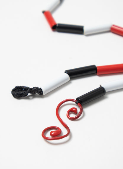 Short Red, White &amp; Black Necklace