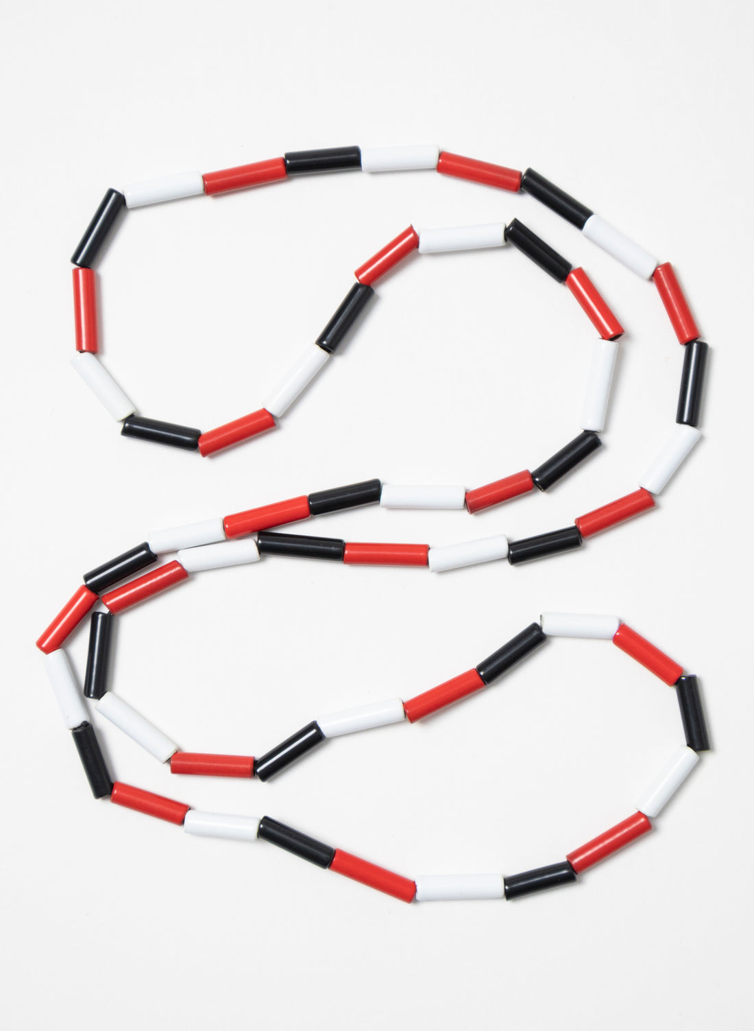 Long Red, White &amp; Black Necklace