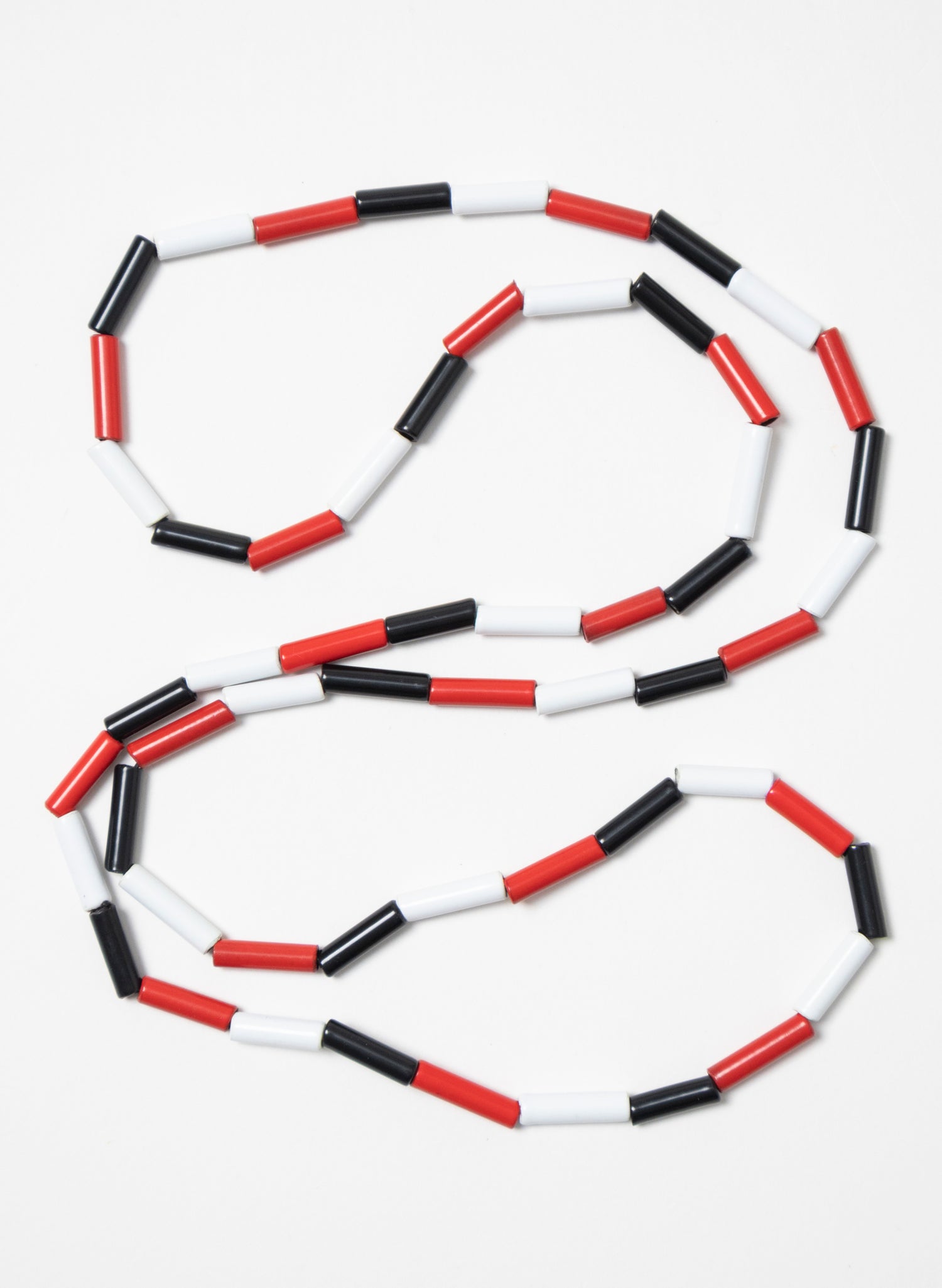 Long Red, White &amp; Black Necklace