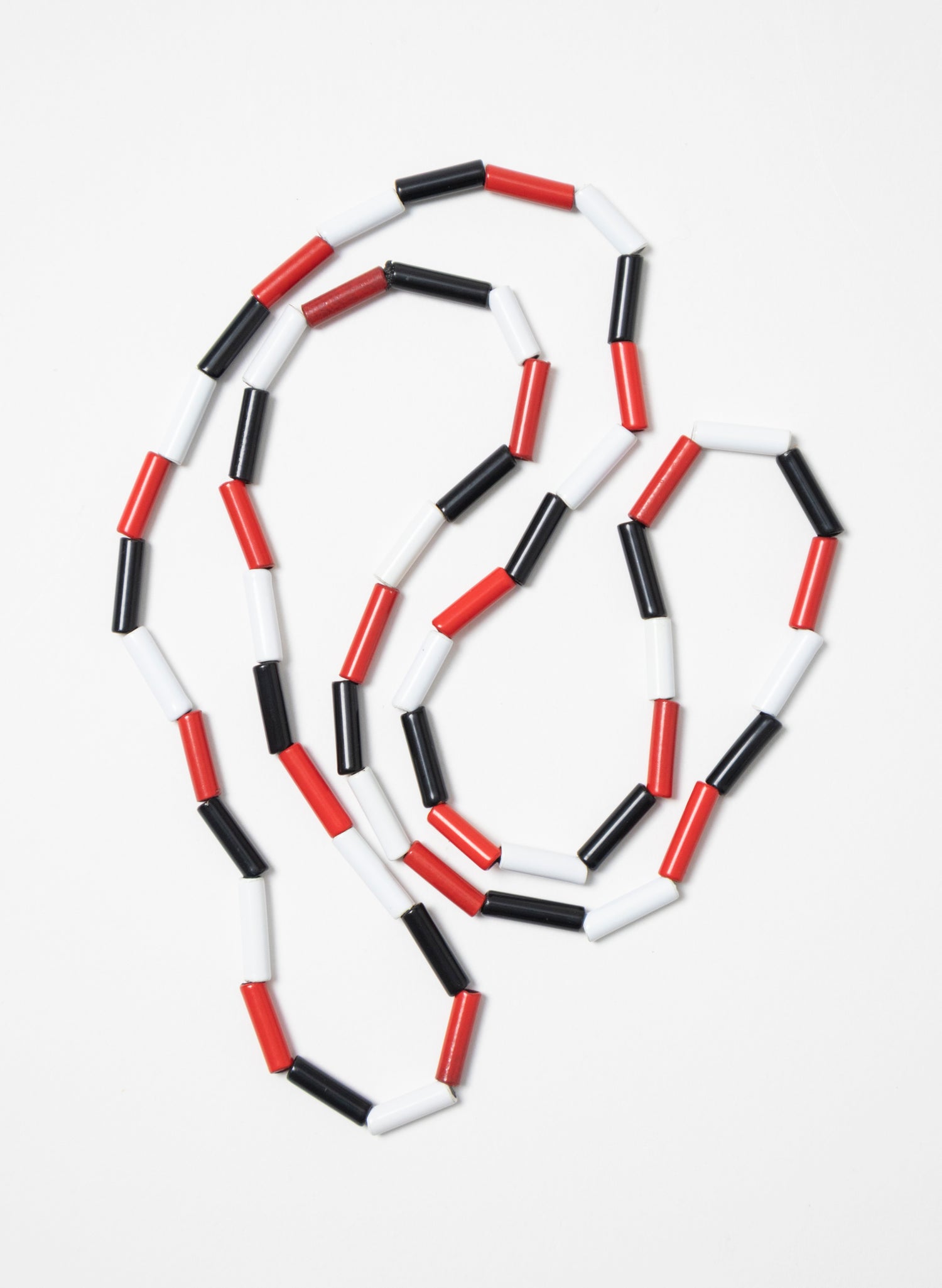 Long Red, White &amp; Black Necklace