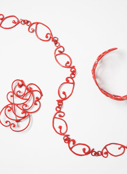 Koru Necklace Bronze/Red
