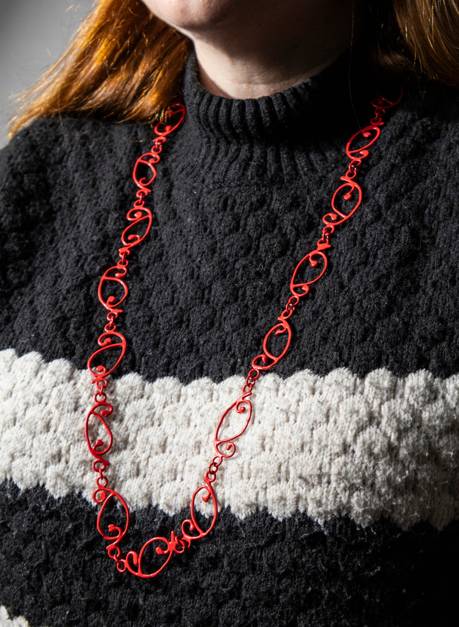 Koru Necklace Bronze/Red