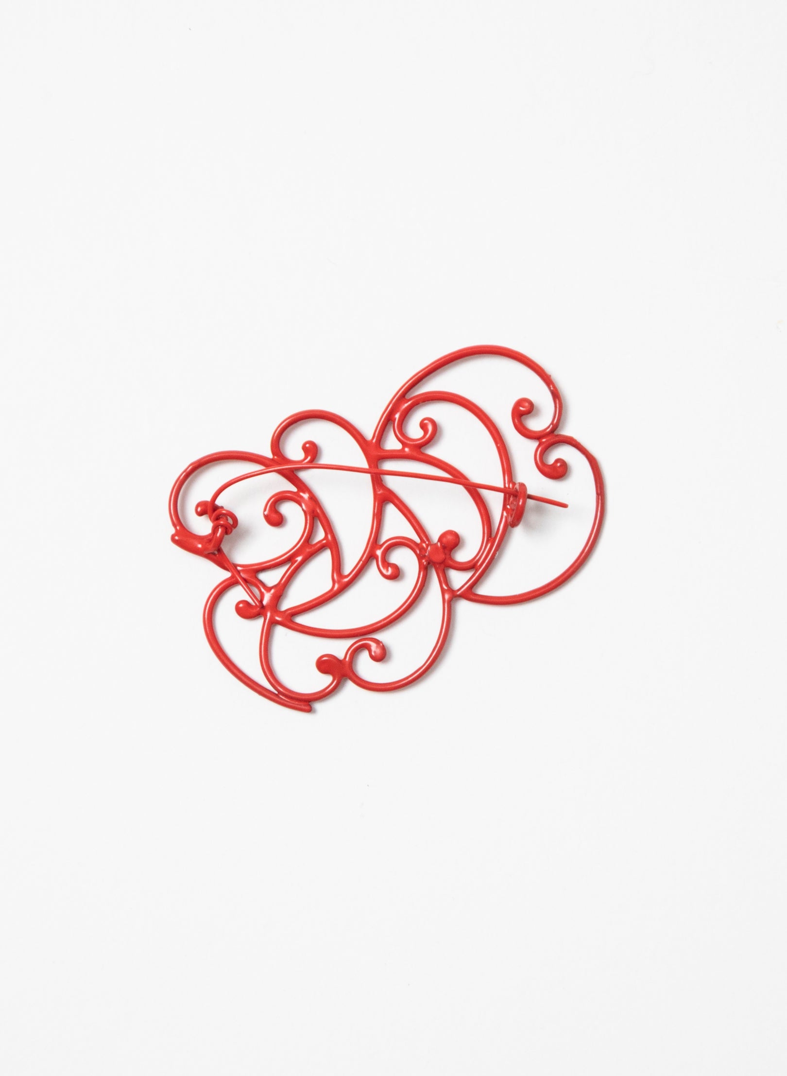 Koru Brooch Bronze/Red