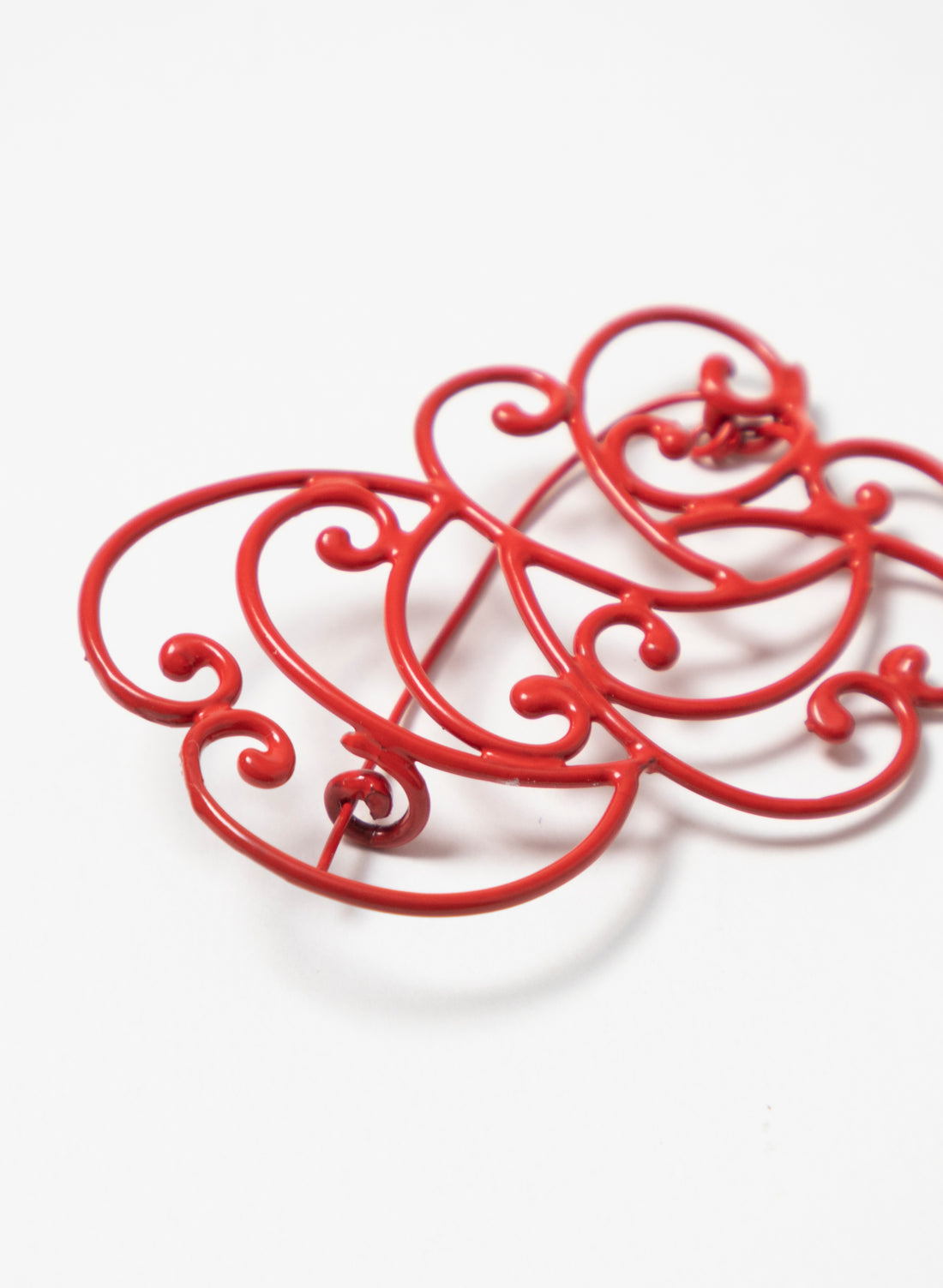 Koru Brooch Bronze/Red