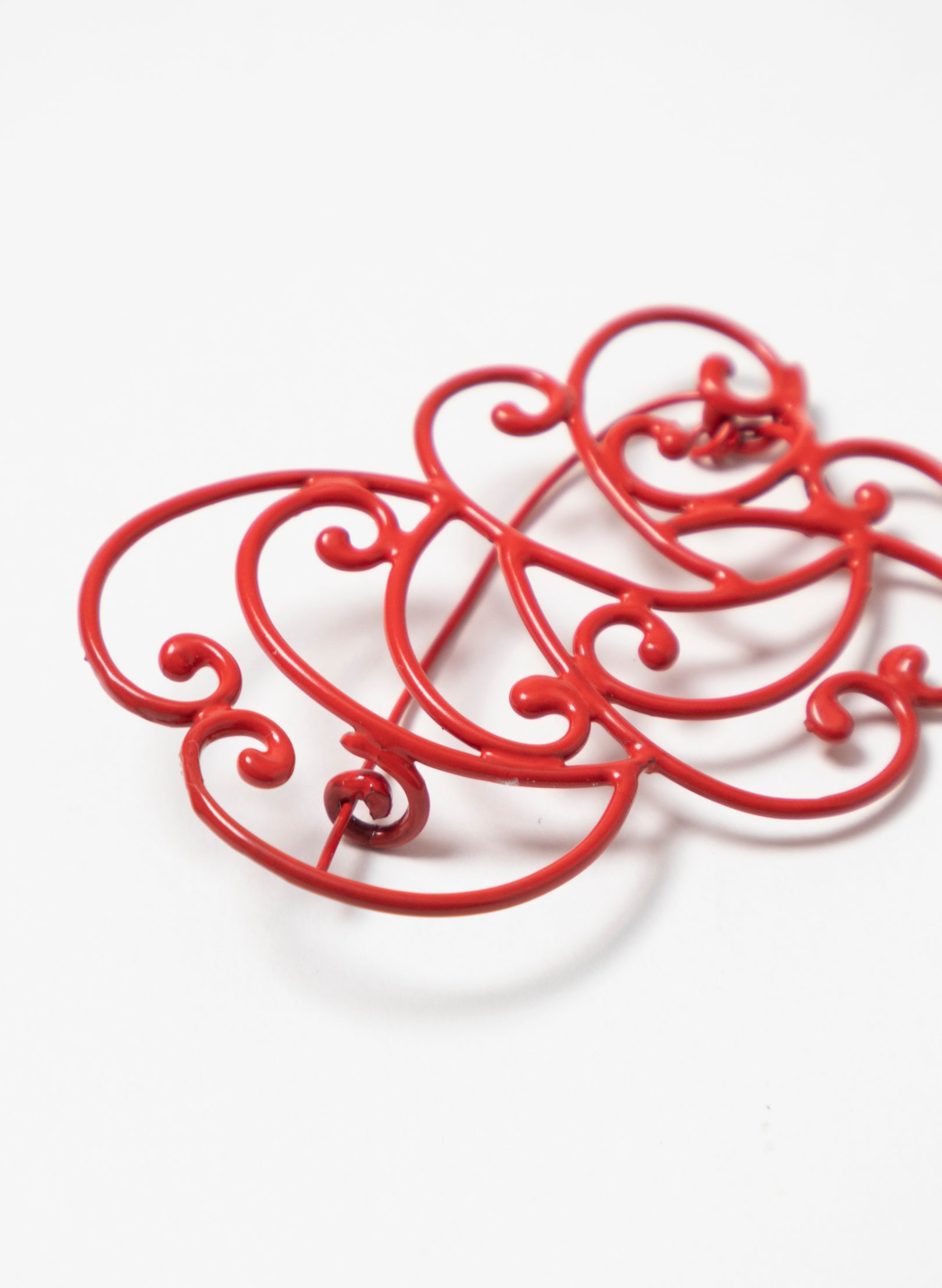 Koru Brooch Bronze/Red