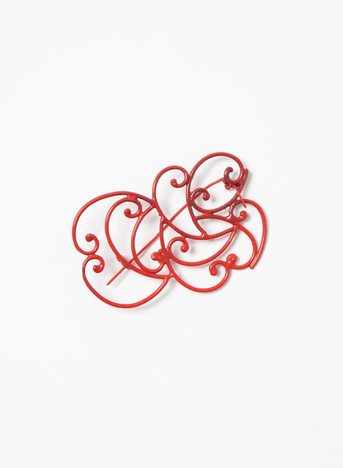 Koru Brooch Bronze/Red