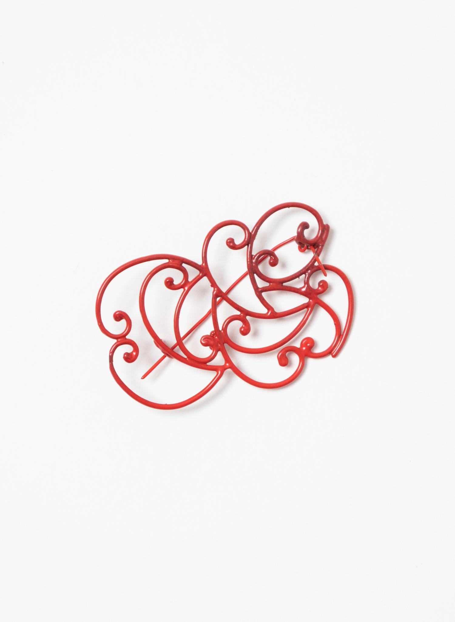 Koru Brooch Bronze/Red
