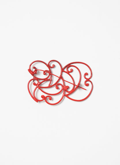 Koru Brooch Bronze/Red