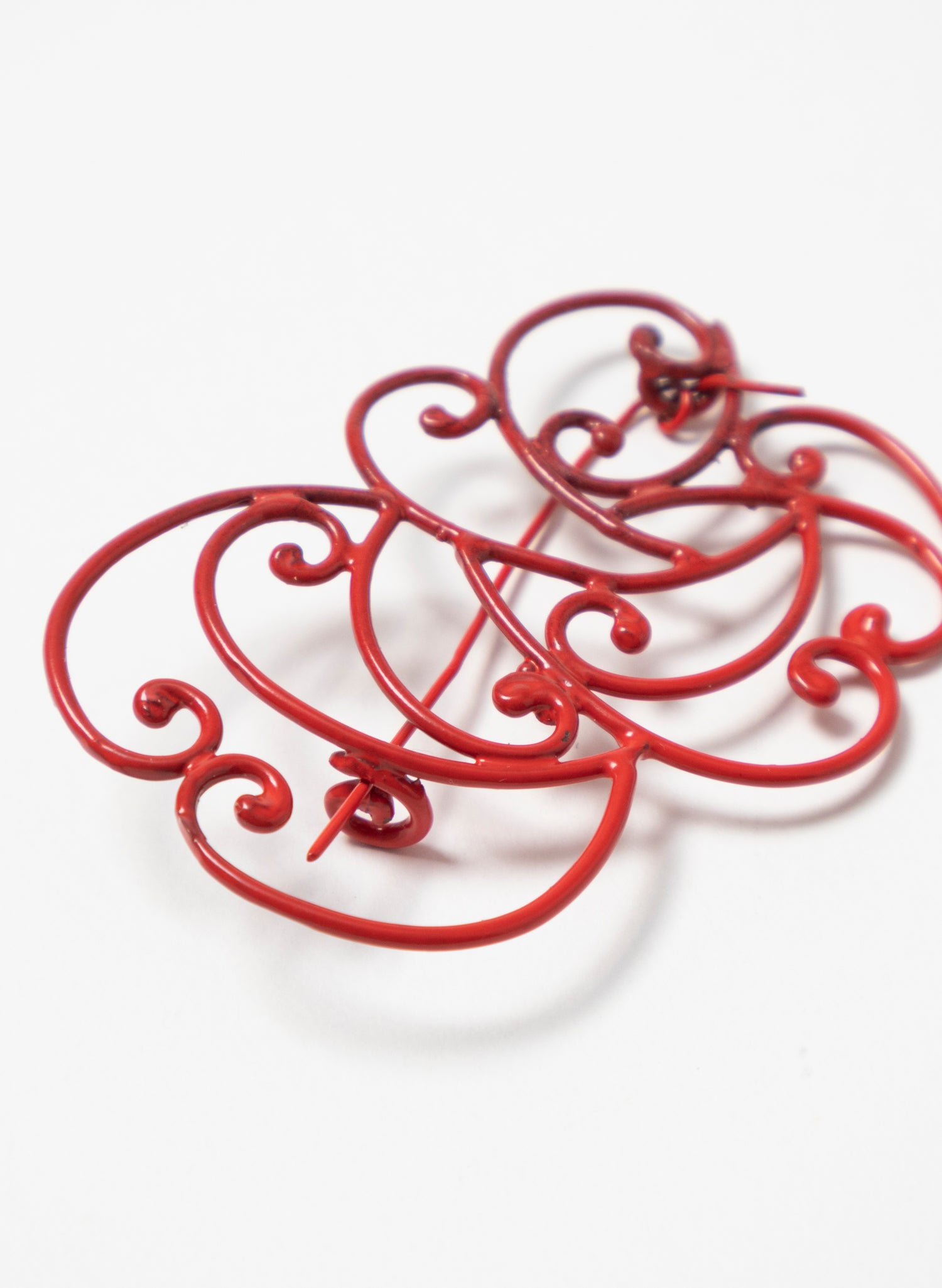 Koru Brooch Bronze/Red