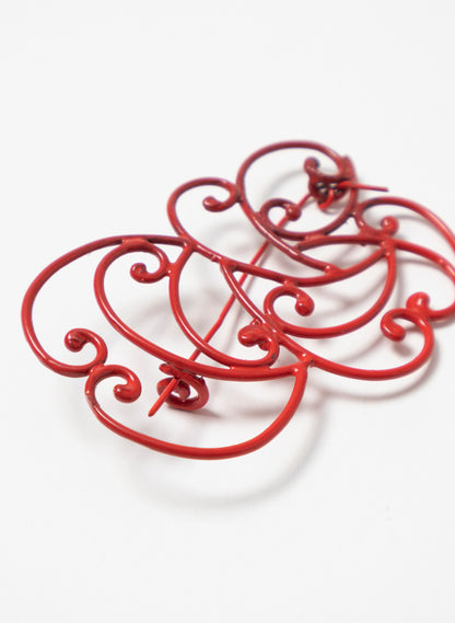 Koru Brooch Bronze/Red