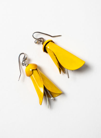 Yellow Powdercoated Kōwhai Earrings