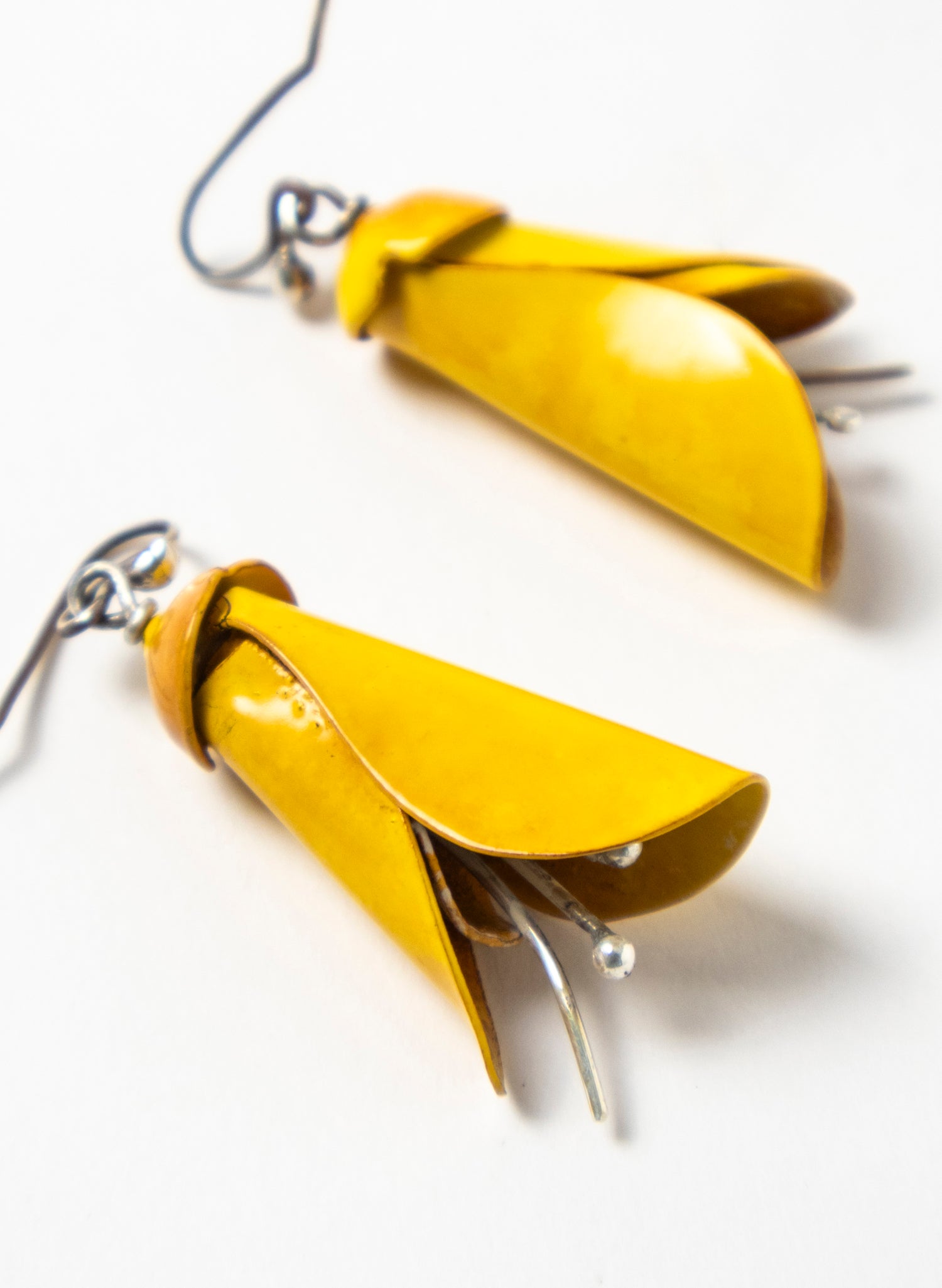 Yellow Powdercoated Kōwhai Earrings
