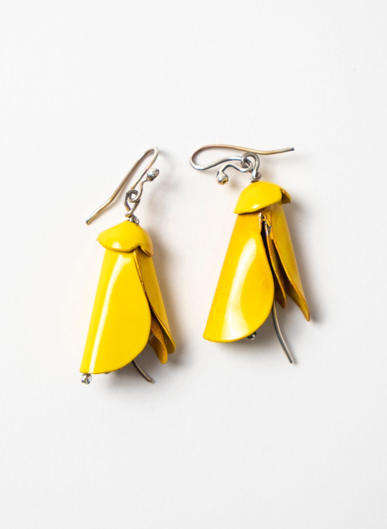 Yellow Powdercoated Kōwhai Earrings
