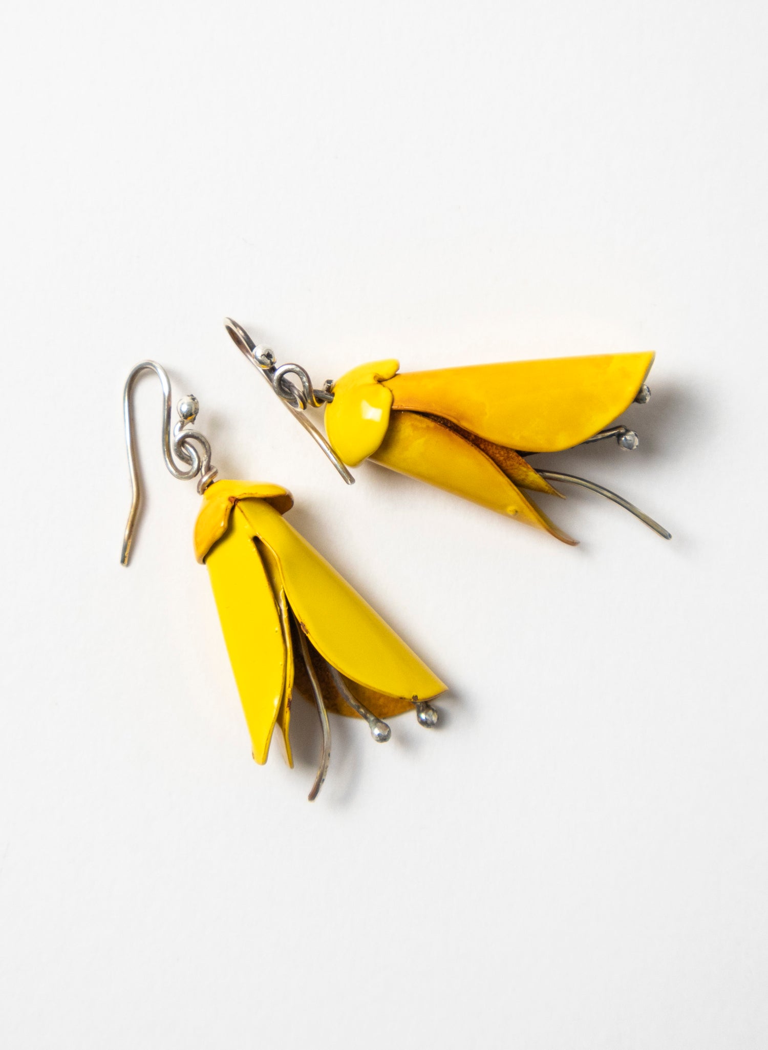 Yellow Powdercoated Kōwhai Earrings