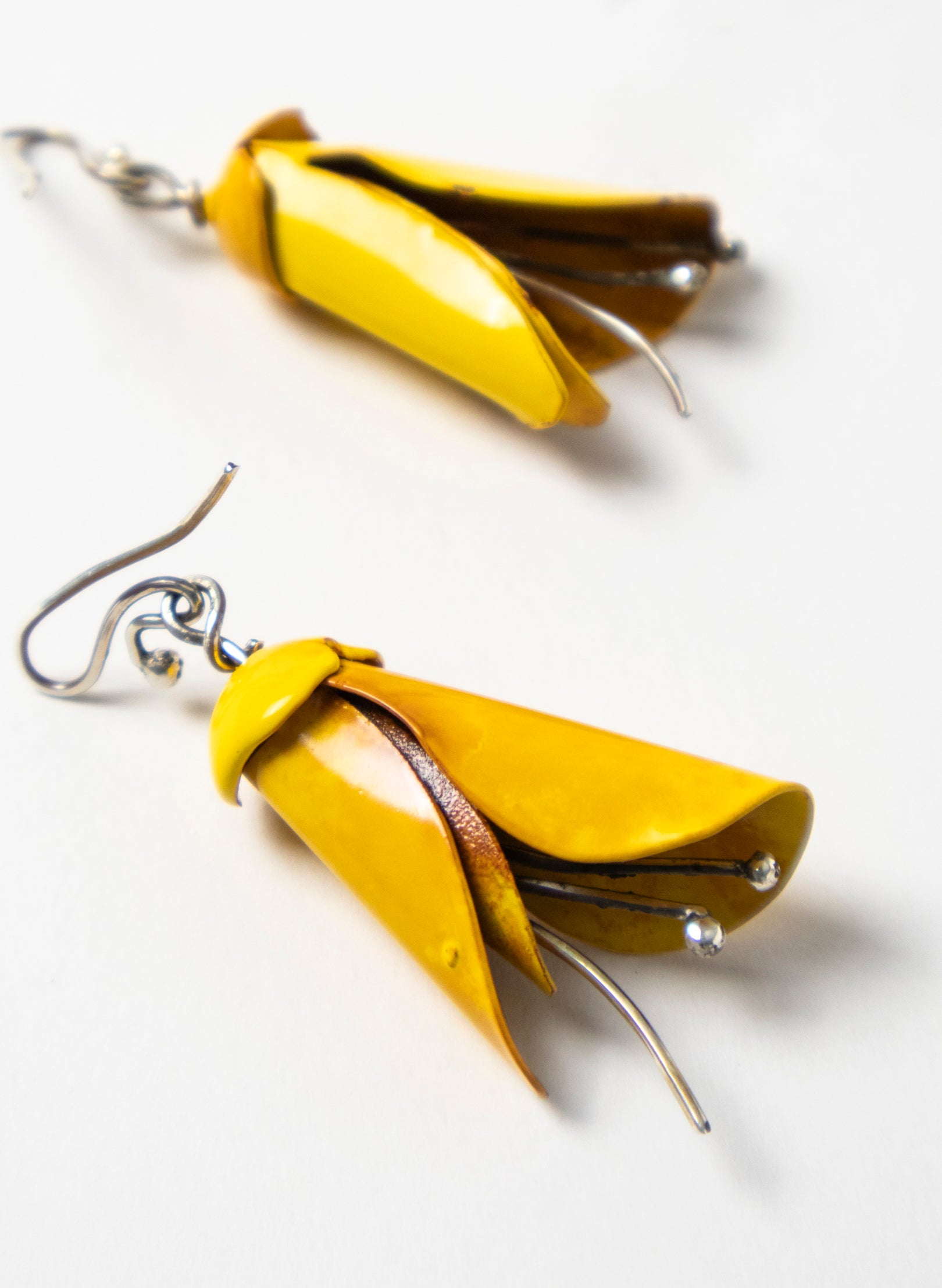 Yellow Powdercoated Kōwhai Earrings