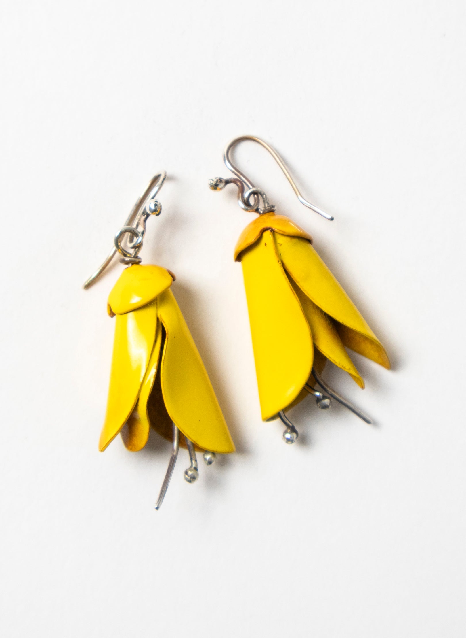 Yellow Powdercoated Kōwhai Earrings
