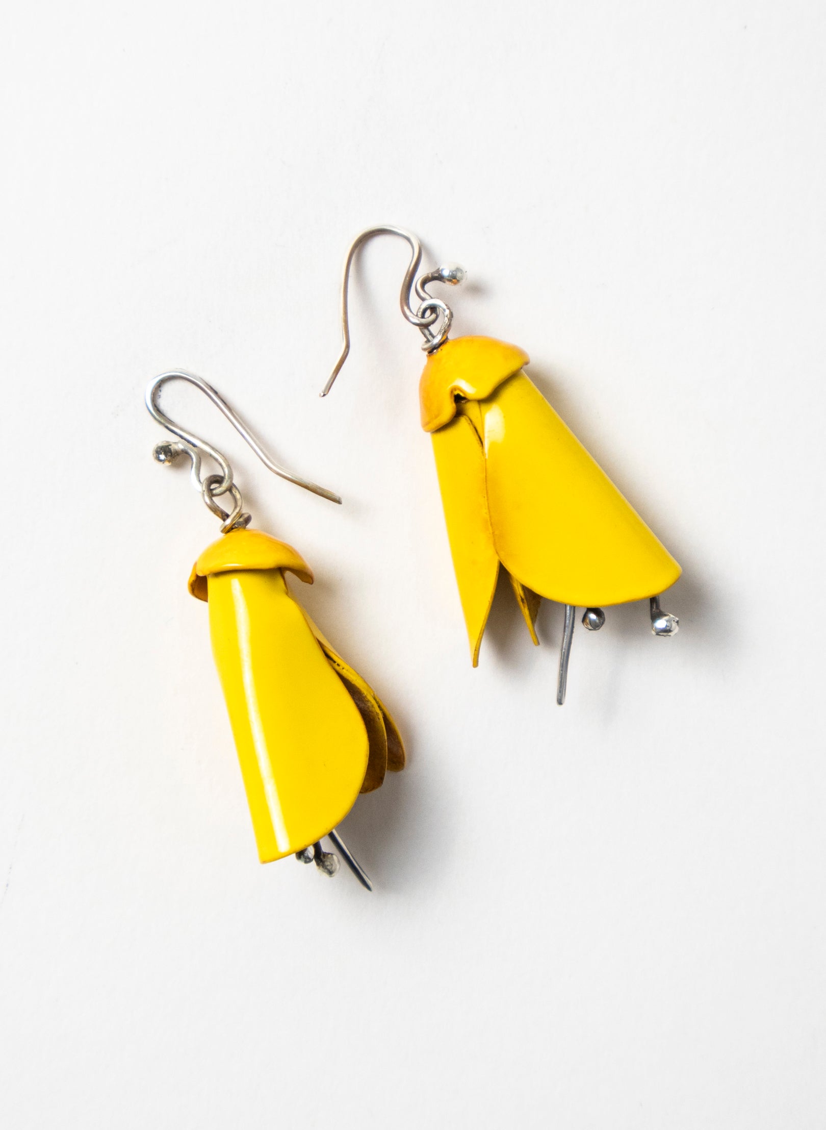 Yellow Powdercoated Kōwhai Earrings