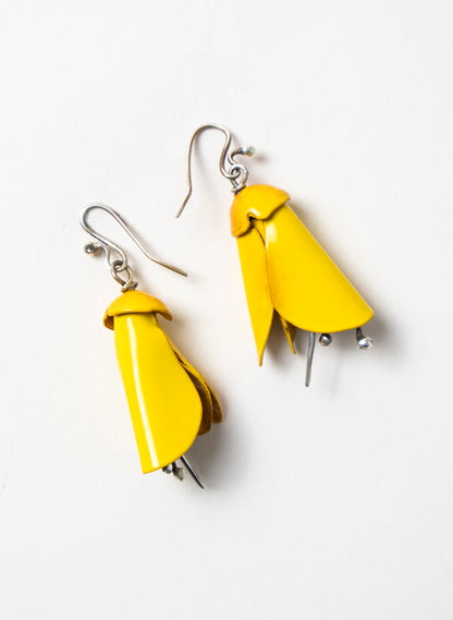 Yellow Powdercoated Kōwhai Earrings