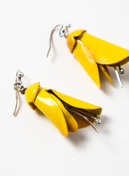 Yellow Powdercoated Kōwhai Earrings