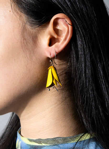 Yellow Powdercoated Kōwhai Earrings