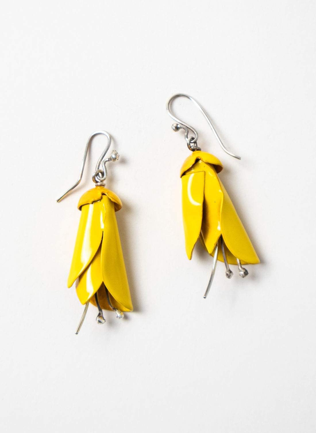 Yellow Powdercoated Kōwhai Earrings