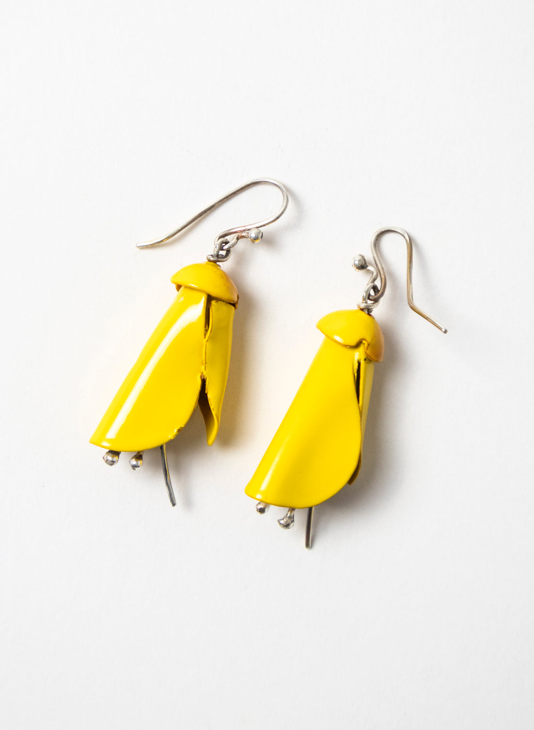 Yellow Powdercoated Kōwhai Earrings