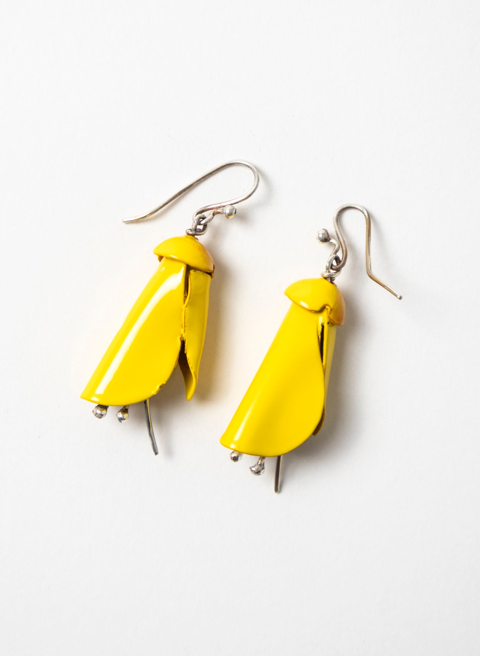 Yellow Powdercoated Kōwhai Earrings