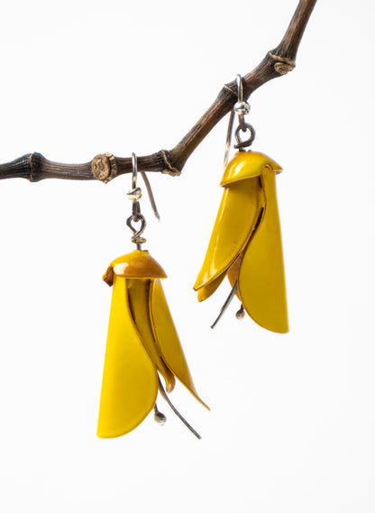 Yellow Powdercoated Kōwhai Earrings