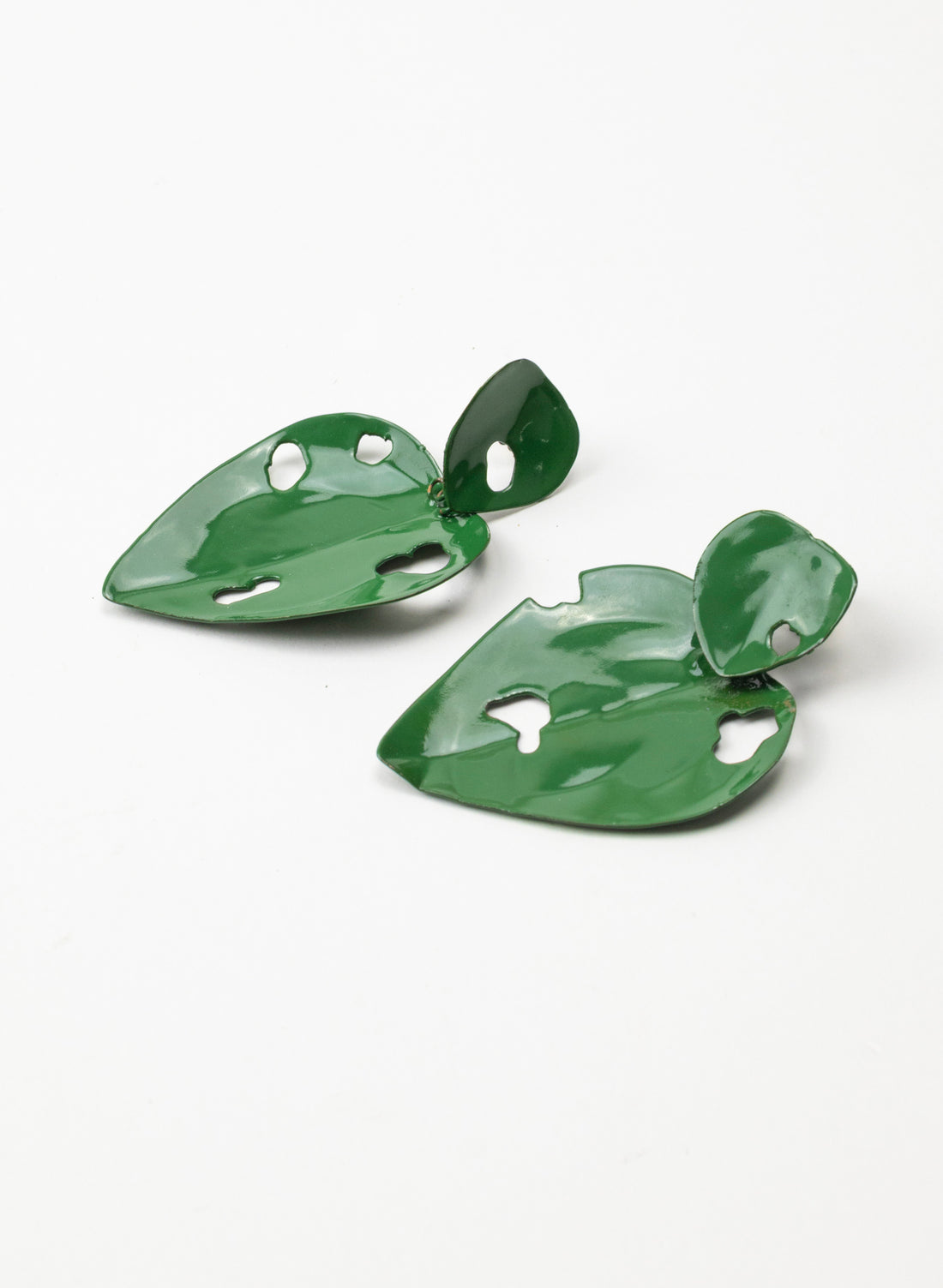 Green Powdercoated Kawakawa Stud Earrings