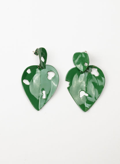 Green Powdercoated Kawakawa Stud Earrings