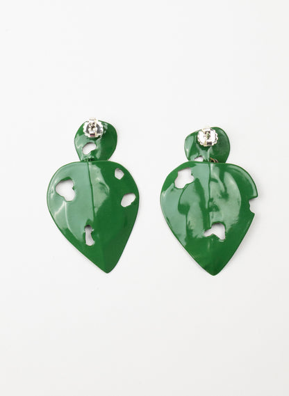 Green Powdercoated Kawakawa Stud Earrings