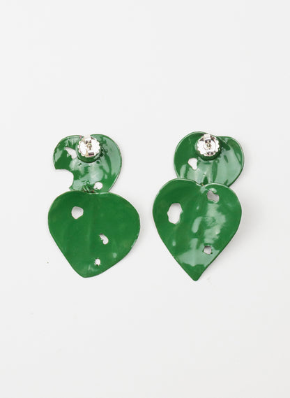 Green Powdercoated Kawakawa Stud Earrings