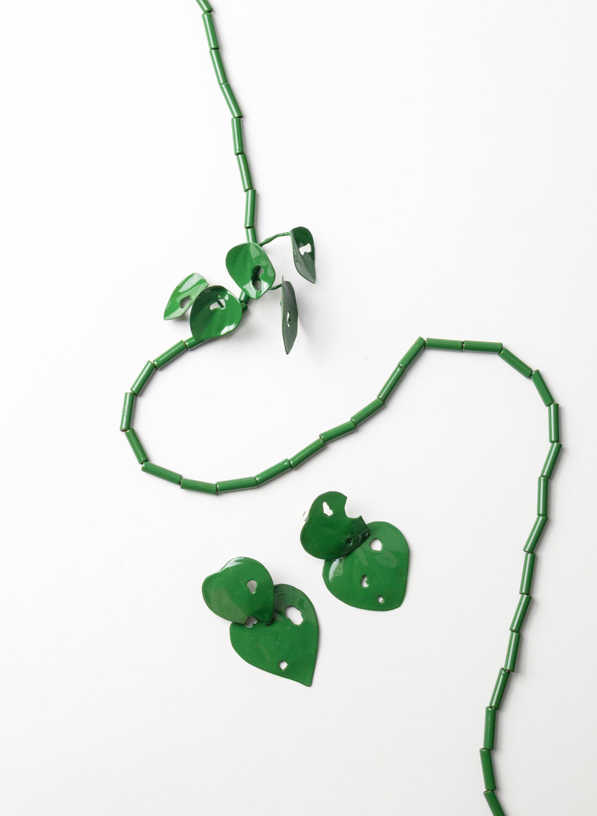 Green Powdercoated Kawakawa Necklace