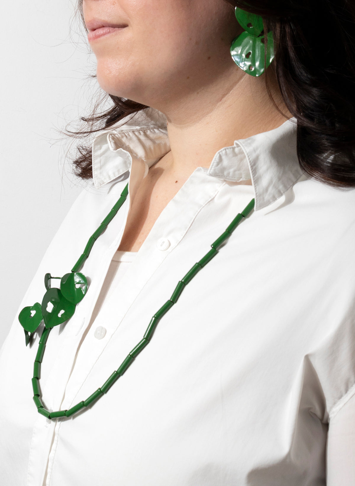 Green Powdercoated Kawakawa Necklace