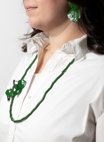 Green Powdercoated Kawakawa Necklace