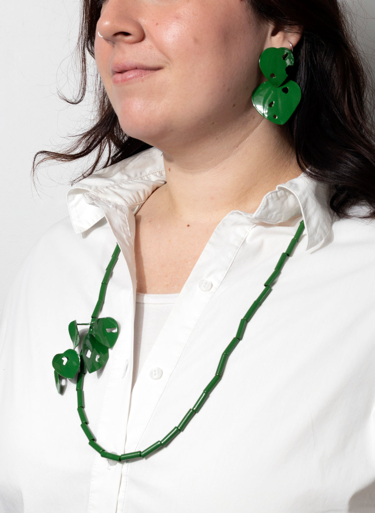 Green Powdercoated Kawakawa Necklace