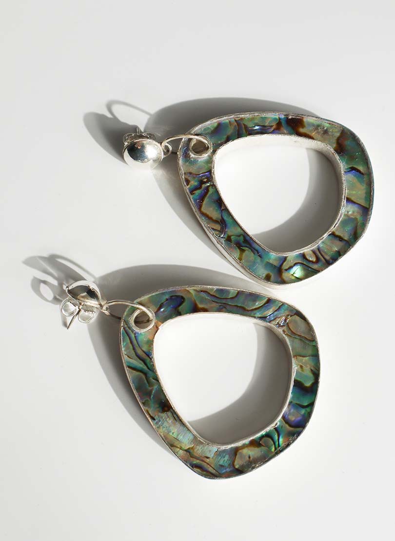 Paua Drama Big Hoop Earrings
