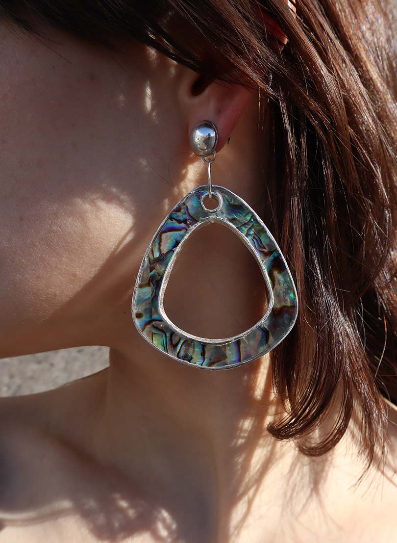 Paua Drama Big Hoop Earrings