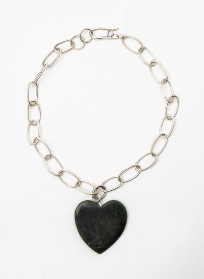 Big Green Heart Necklace