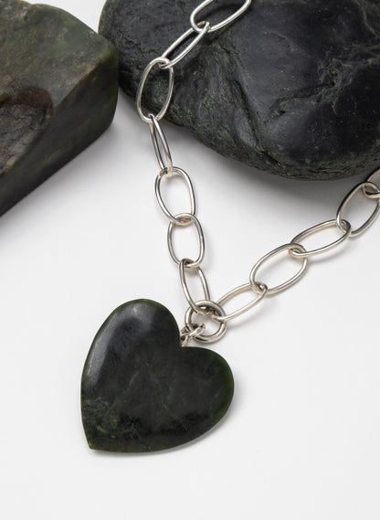 Big Green Heart Necklace