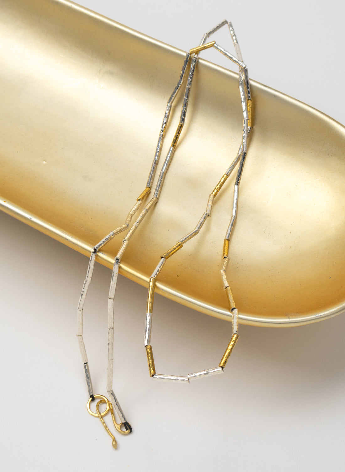 Kauri Bead Necklace - Silver &amp; Gold