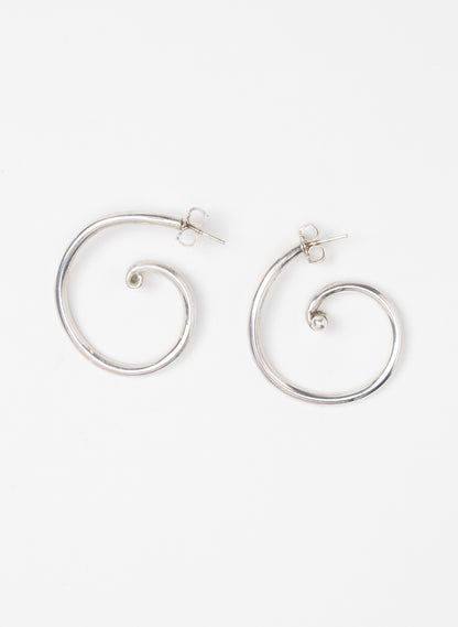 Modern Koru Silver Earrings