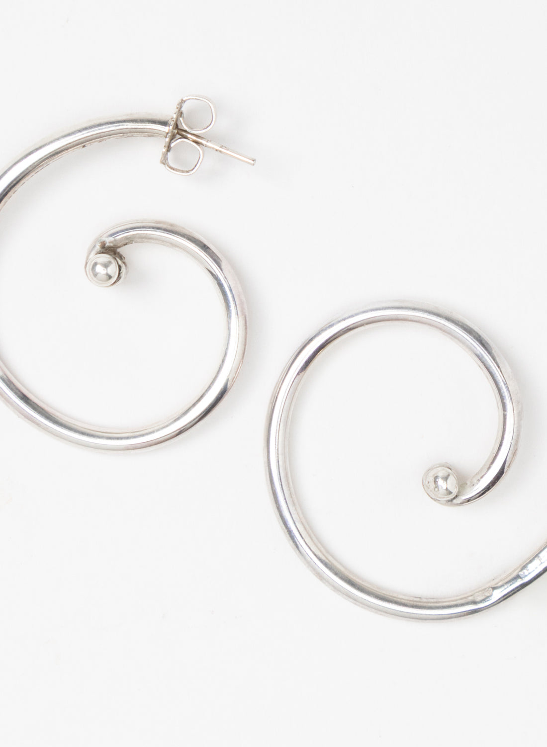 Modern Koru Silver Earrings