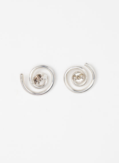 Modern Koru Silver Earrings