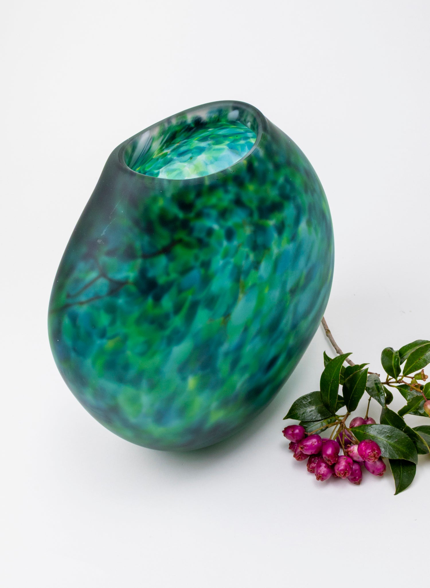 Acid Etched Greenstone Vase