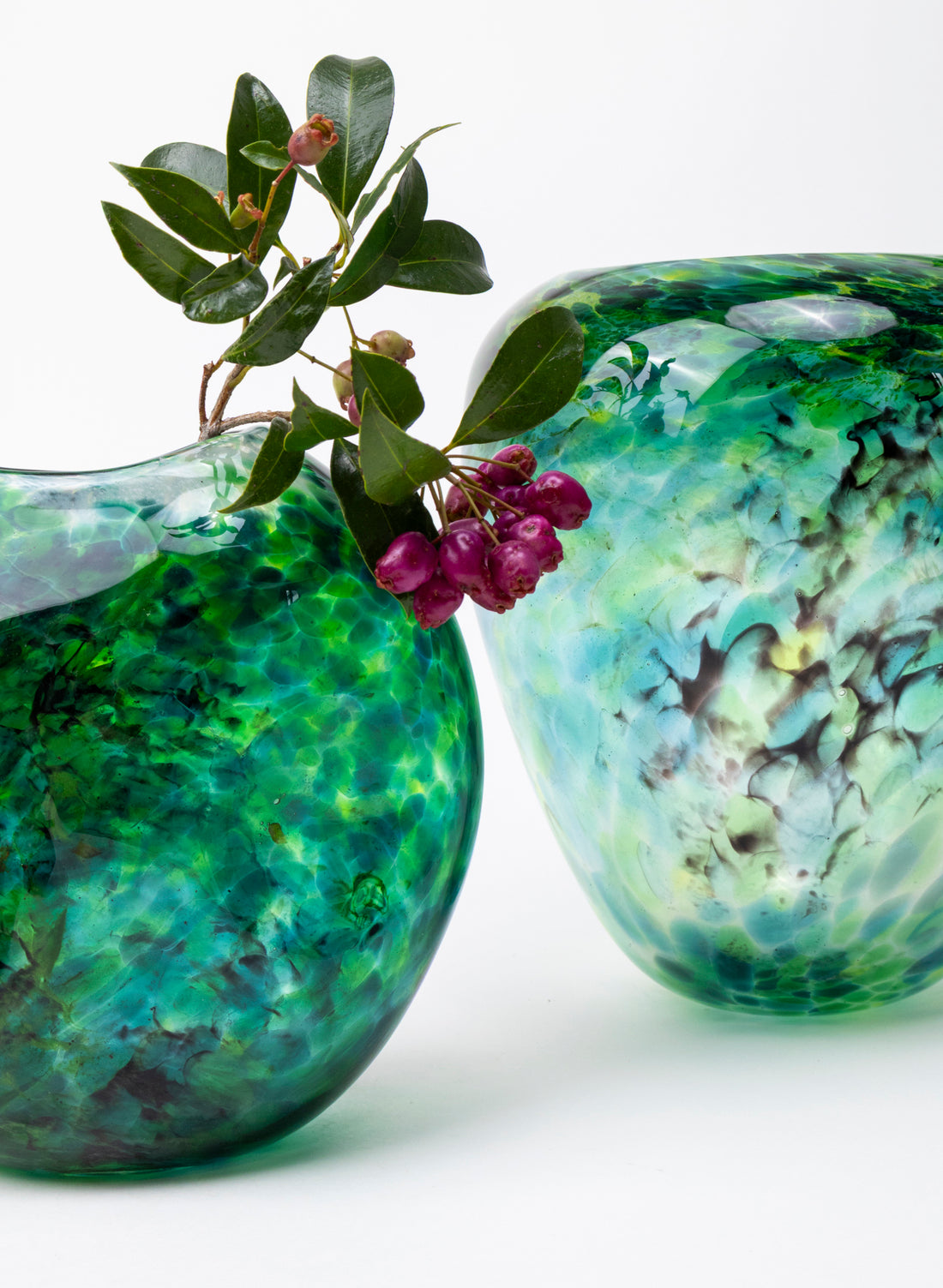 Greenstone Flat Dark Vase Small