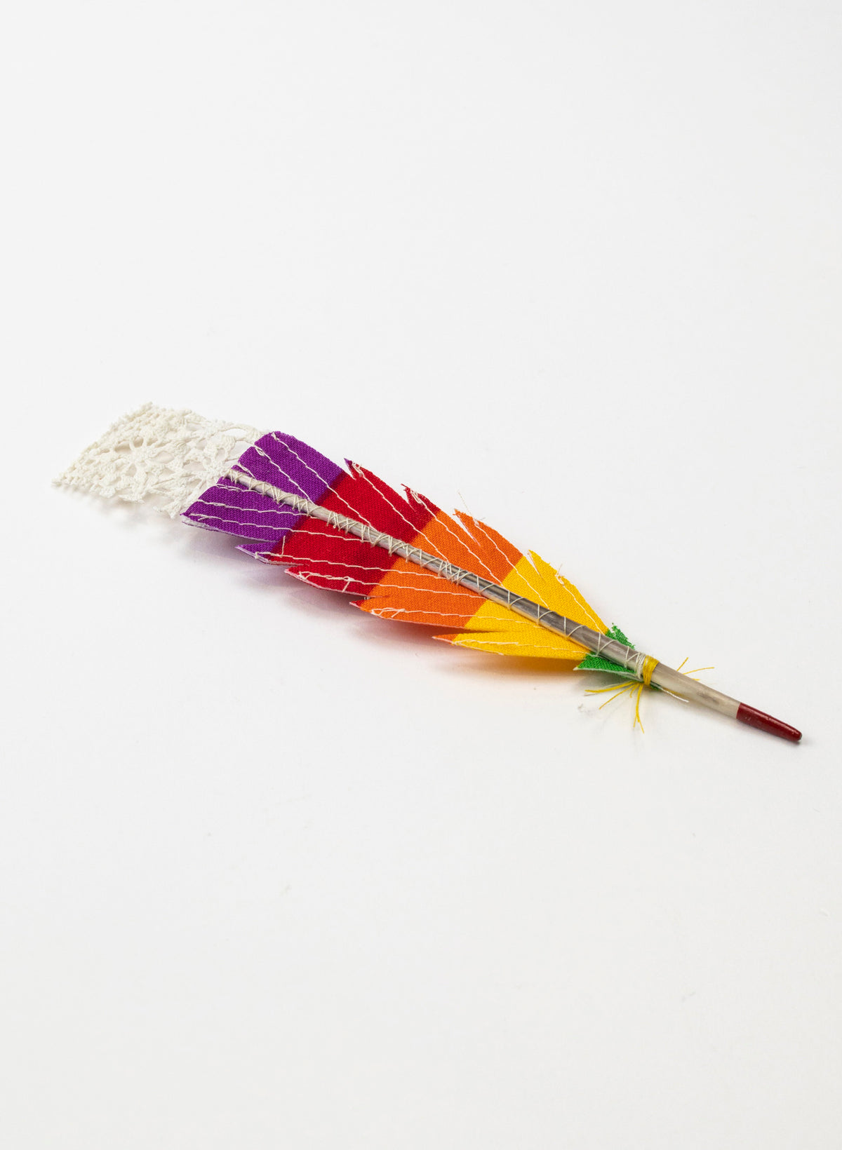 Rainbow LGBGT+  Single Huia Feather Brooch