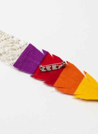 Rainbow LGBGT+  Single Huia Feather Brooch