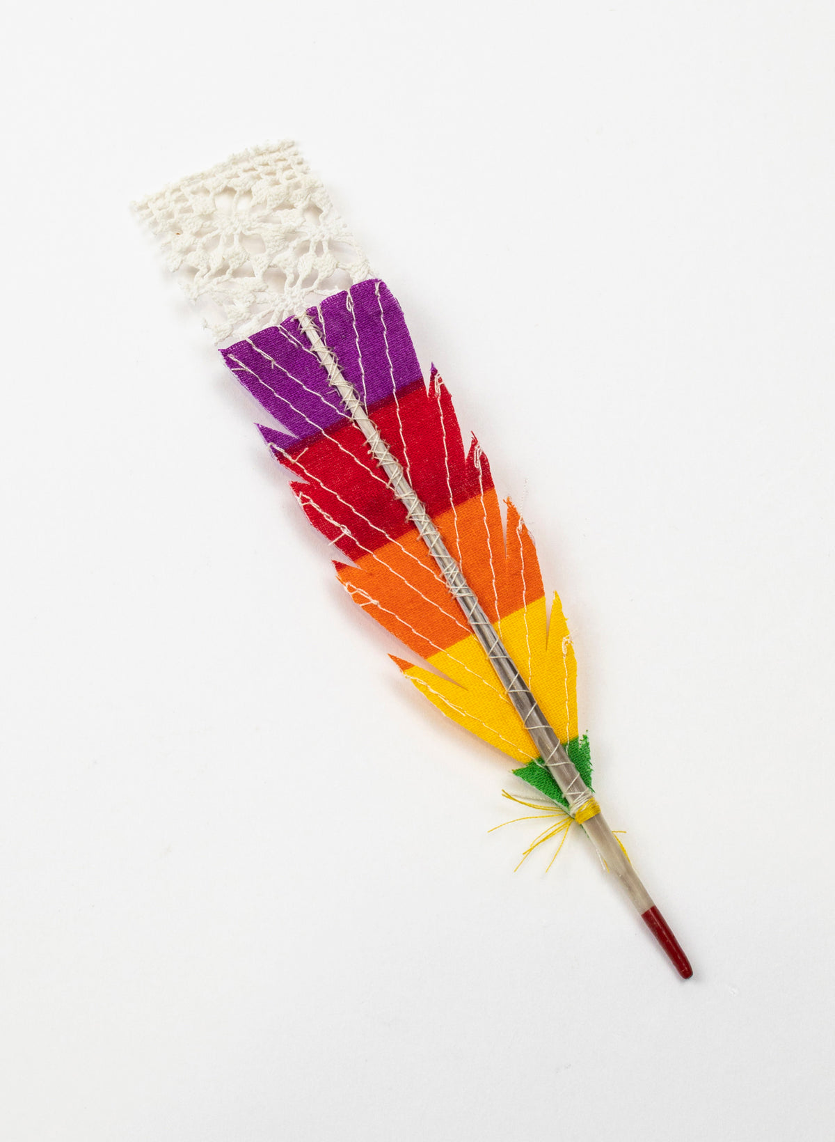 Rainbow LGBGT+  Single Huia Feather Brooch